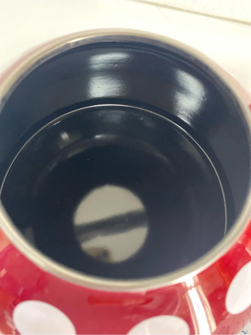 Temp-Tations Red White Polka Dot Tea Kettle with Black Handle Cottage Farmhouse